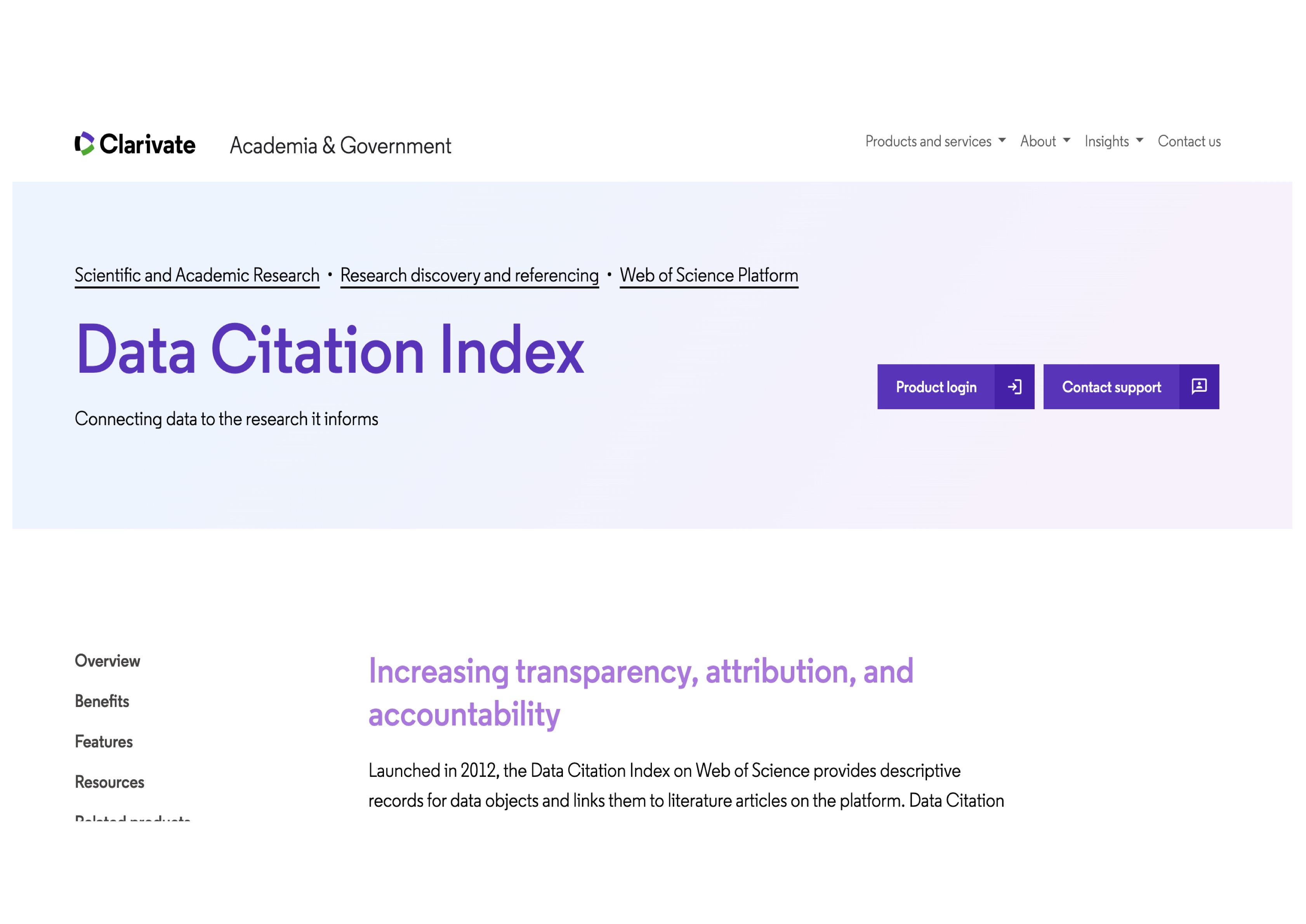پایگاه data citation index